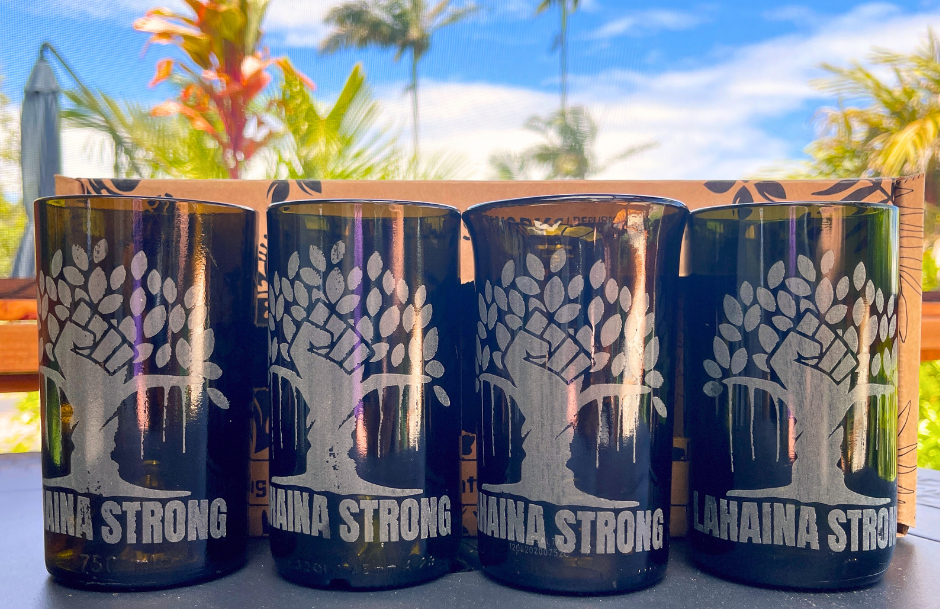 Maui Strong Banyan Fist Glass Collection (Set of 4)