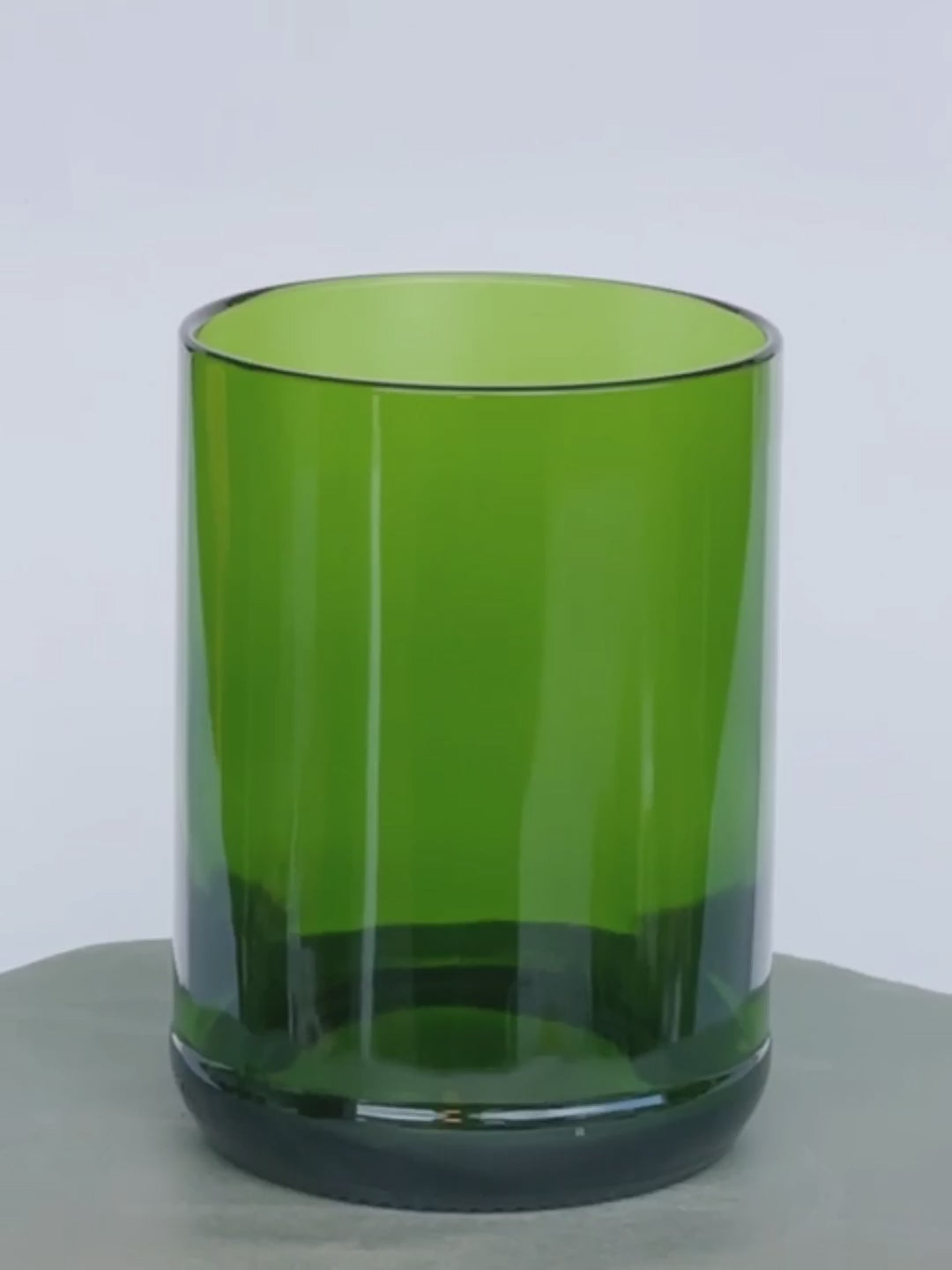 14oz Green Repurposed Drinking Glass