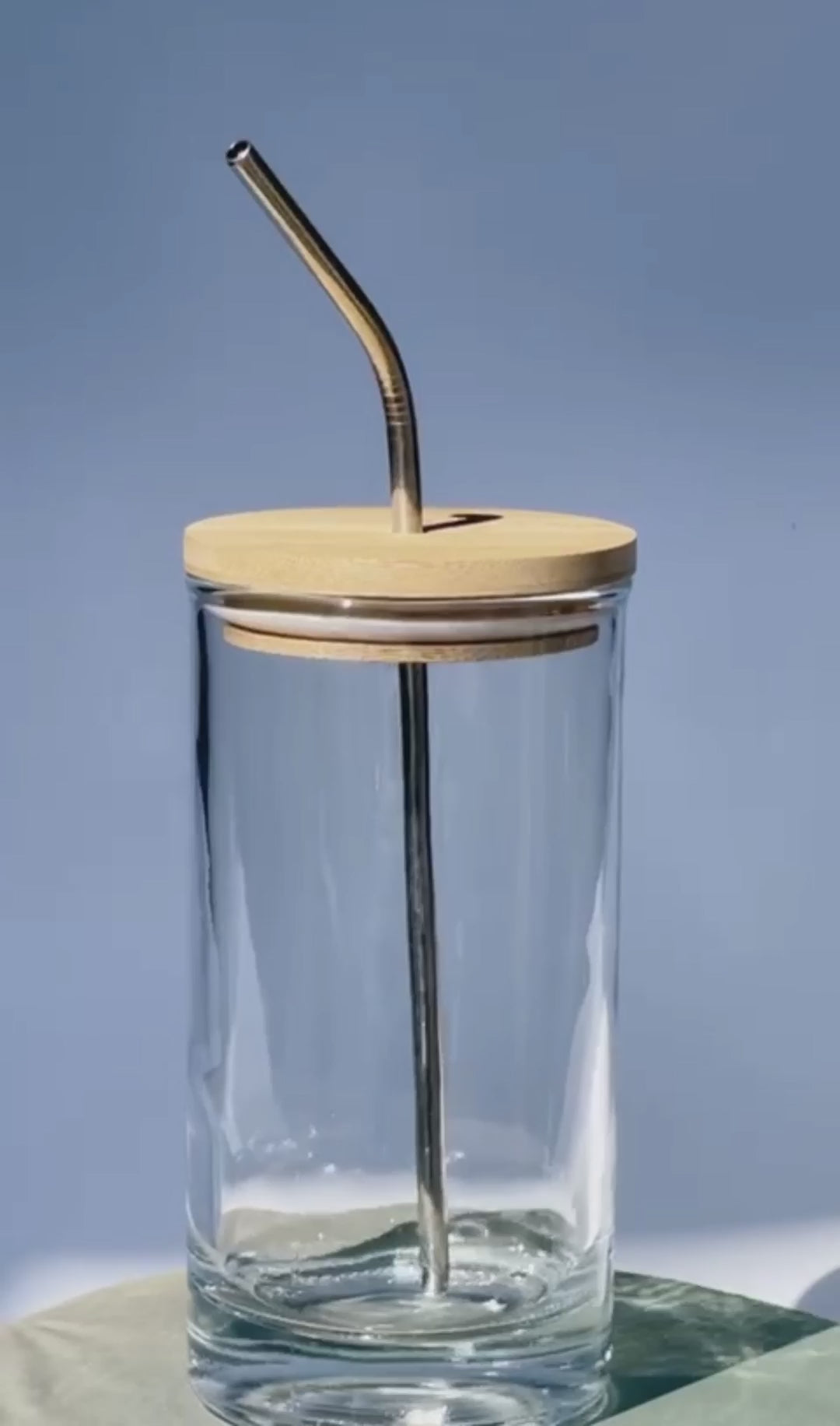 16oz Sippy Cup w/ Stainless Steel Straw and Bamboo Lid
