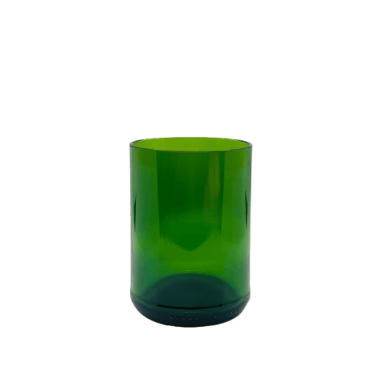 12oz Green Repurposed Drinking Glass