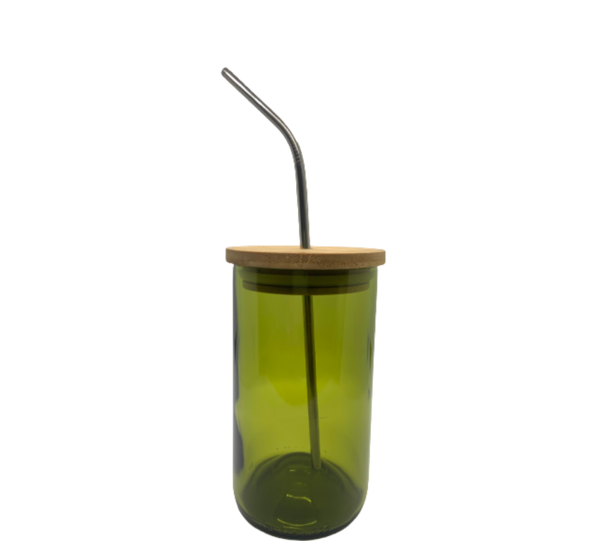 16 oz Sippy Cup with Stainless Steel Straw & Bamboo Lid